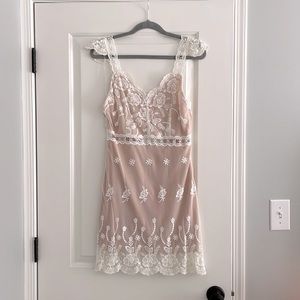 Lace and Nude Detail Dress